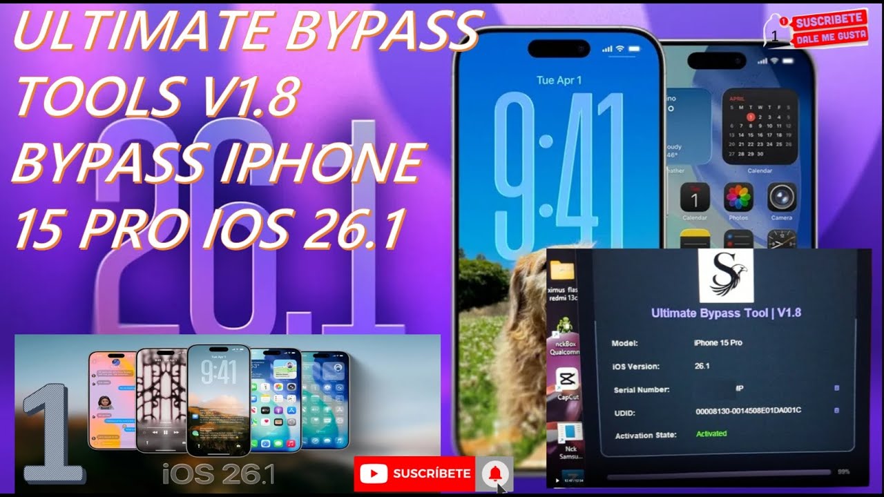 Ultimate Bypass Tools V1.8 Bypass Iphone 15 PRO IOS 26.1