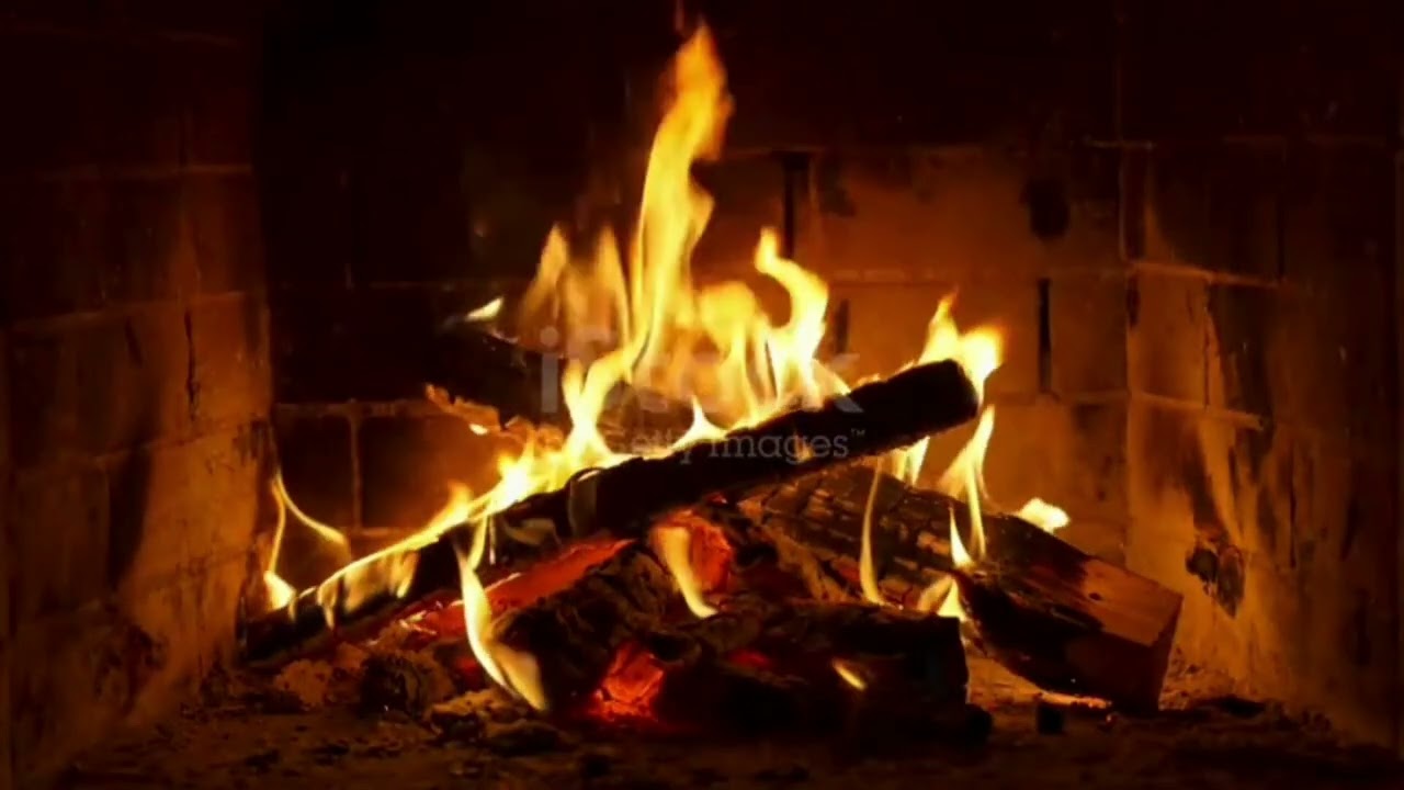 Realistic fireplace with crackling fire sounds for relaxation, sleep, and focus 🔥No Ads