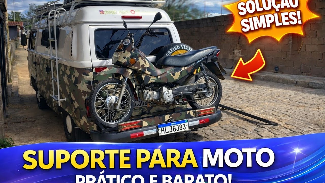 COMO FAZER SUPORTE DE MOTO PARA KOMBI NÃO PAGUE PARA FAZER 