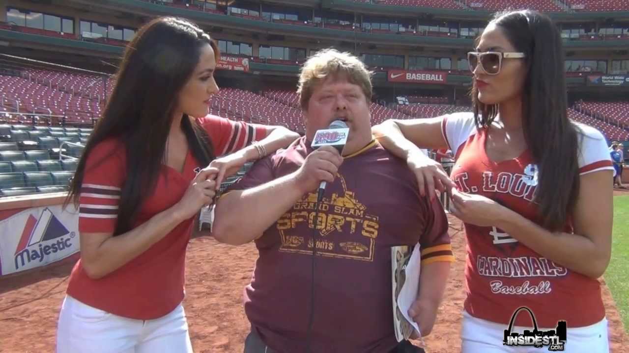 Larry Nickel Interviews Mick Foley and the Bella Twins at Busch Stadium