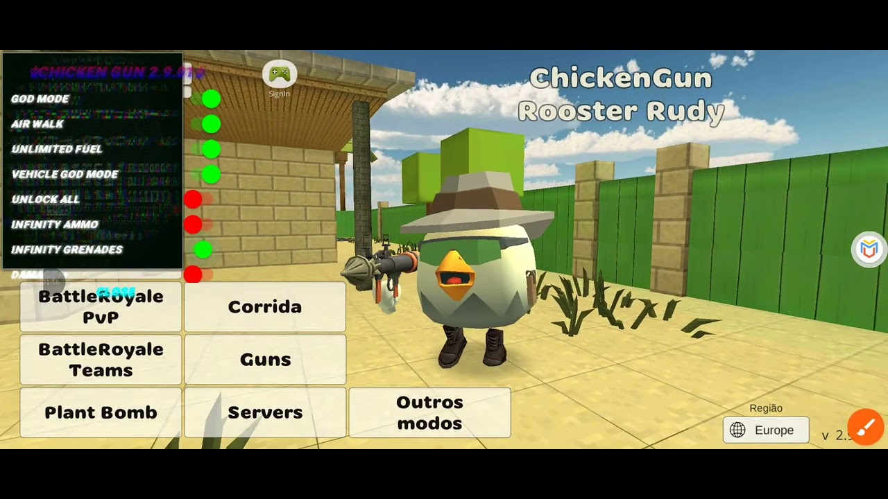 Chicken gun mod menu 2.9.01 bucks $ hacks