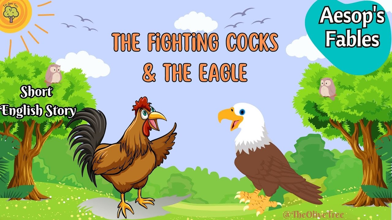 Fighting Cocks & The Eagle | Children's Bedtime Story | Short English Story #childrenbedtimestory