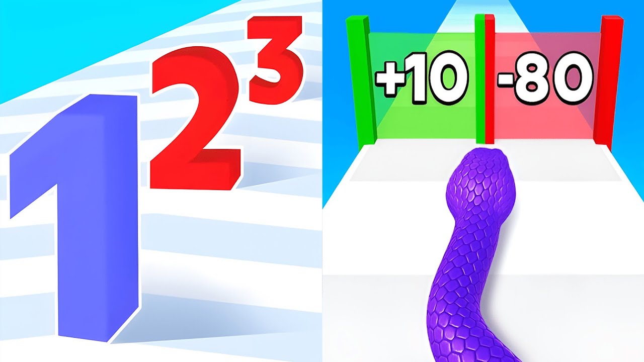 Number Master Run and merge VS Snake Run Race 3D - All Levels SpeedRun Gameplay Android iOS Ep1