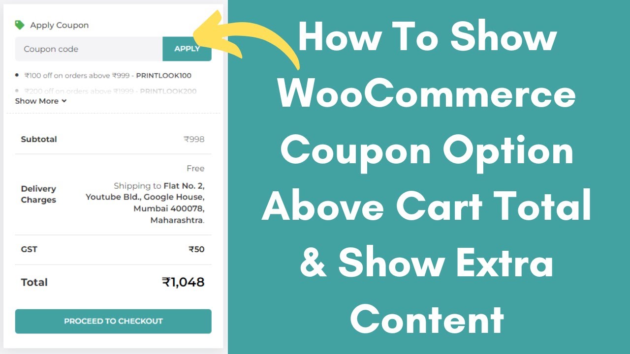 How To Show WooCommerce Coupon Option Above Cart Total & Show Extra Content (Hindi)