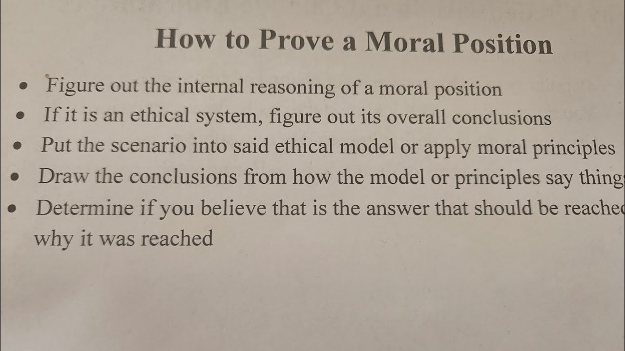B.Y. Talking: How to Prove a Moral Position 