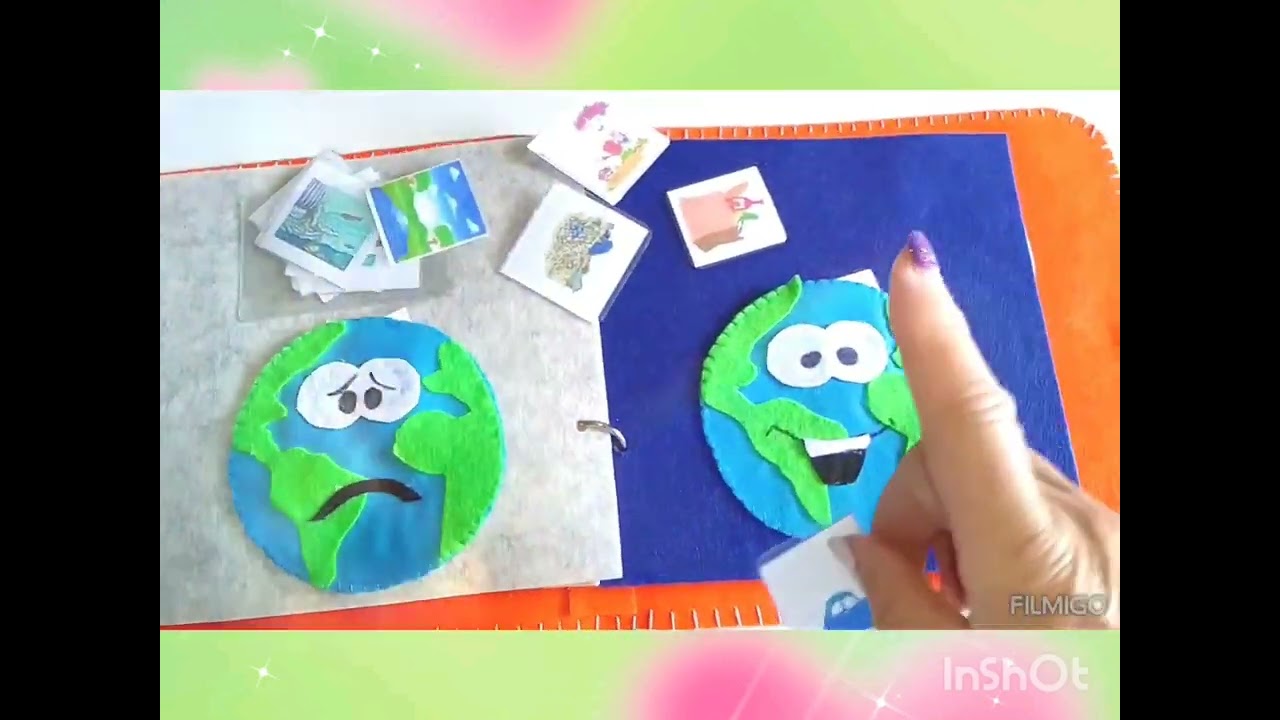 Salviamo la terra!Un quiet book tattile 100% handmade per far innamorare i bimbi del nostro Pianeta.