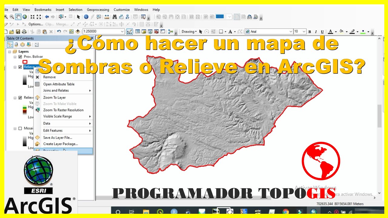 Como hacer un mapa de sombras ~ Mapa de relieve ~ ArcGIS 🛰️🌎🖥️