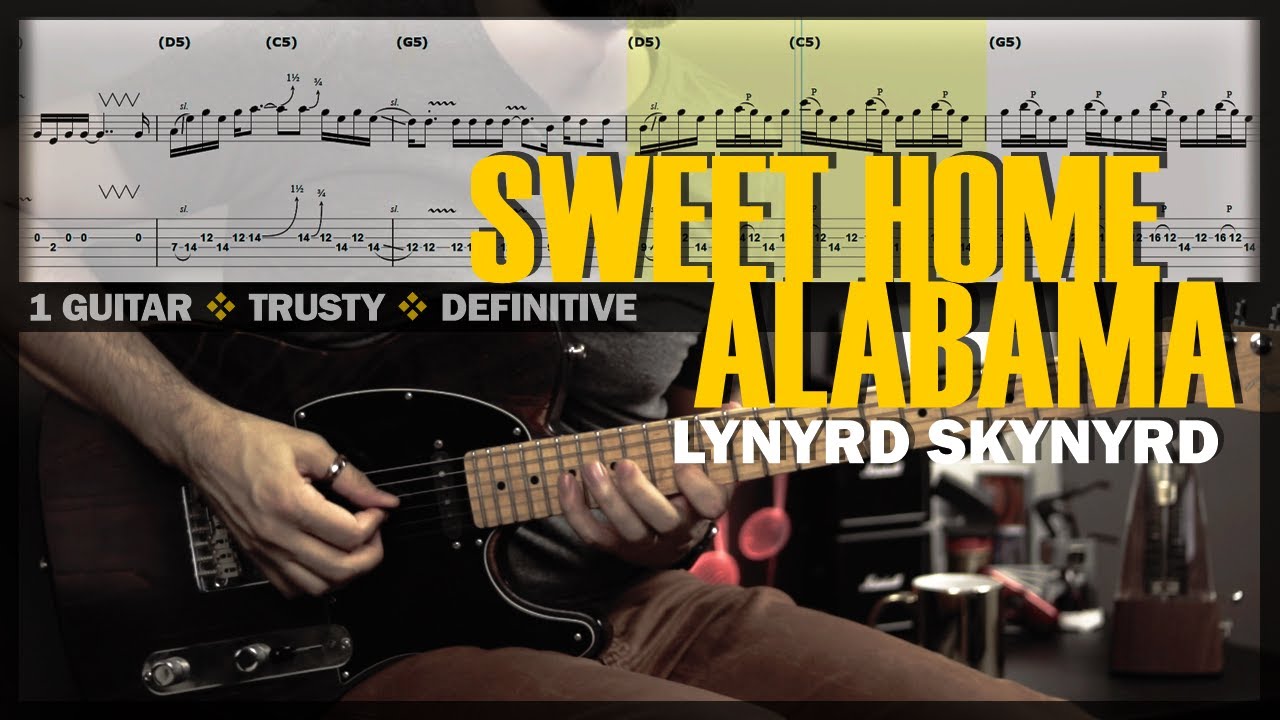 Sweet Home Alabama | Guitar Cover Tab | Guitar Solo Lesson | BT with Vocals 🎸 LYNYRD SKYNYRD