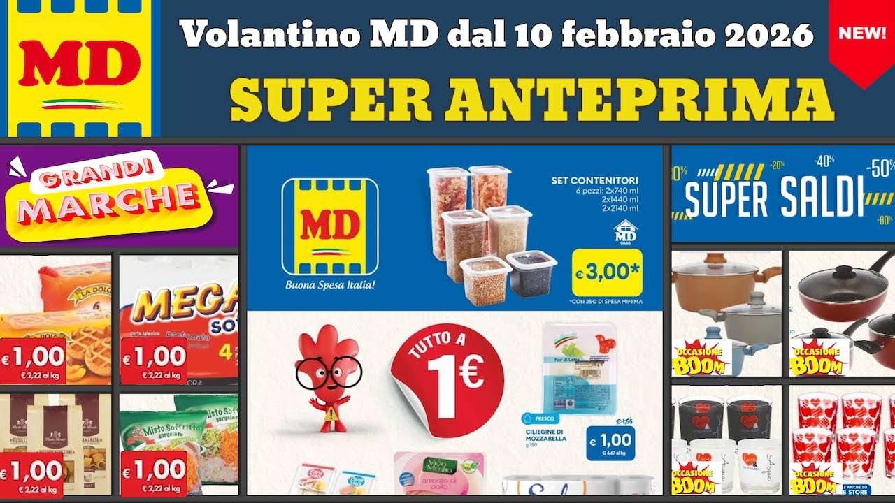 volantino MD dal 10 febbraio 2026 ✅ #anteprima Tutto a 1€ 🔥 Offerte e promozioni