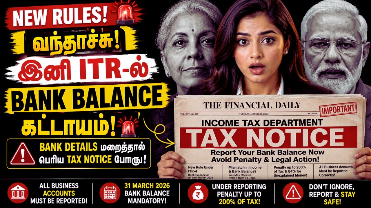 ITR-4 Bank Balance Disclosure AY 2026 - 27 Tamil@thanthitv