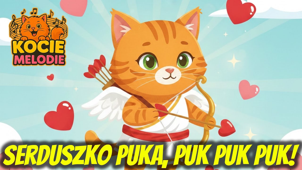 SERDUSZKO PUKA, PUK PUK PUK! 💓🥰 WESOŁA PIOSENKA DLA DZIECI NA WALENTYNKI - KOCIE MELODIE 😸🎶