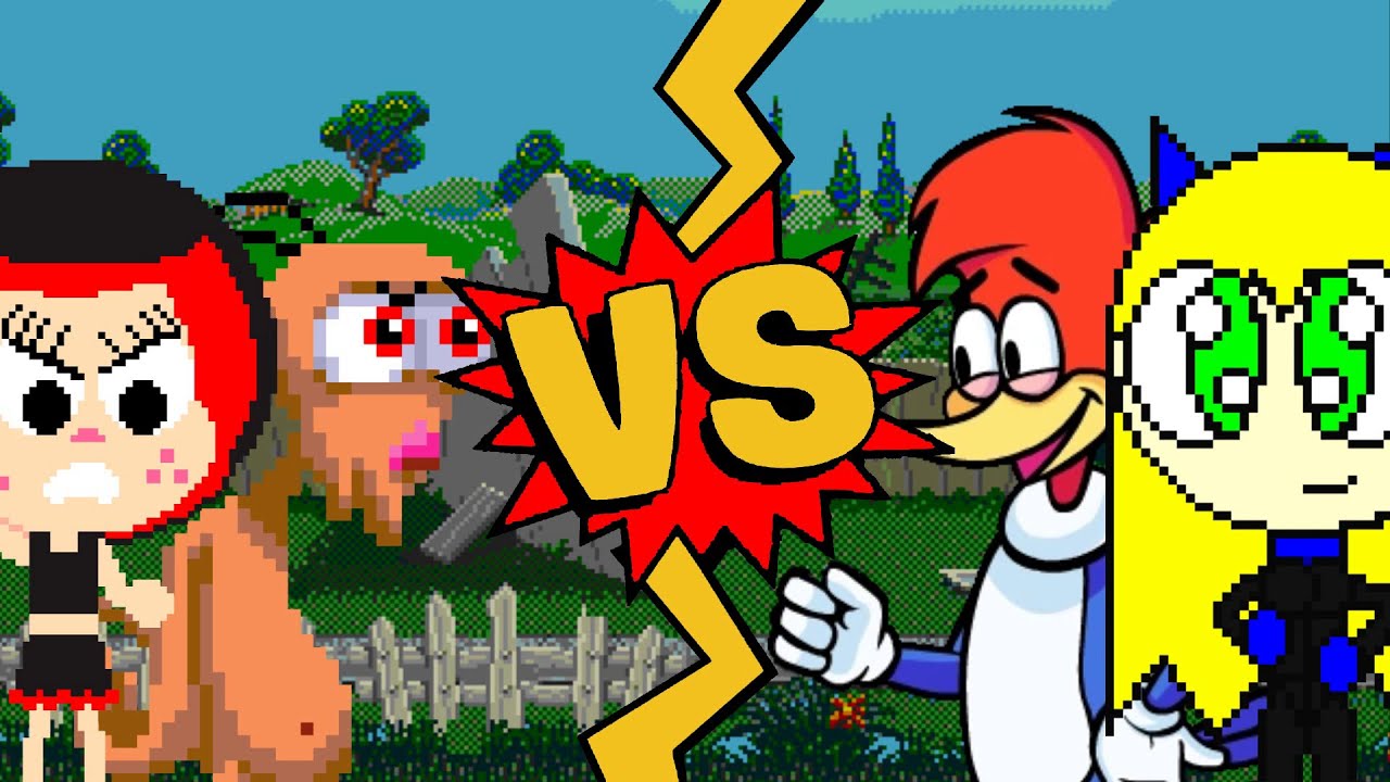 M.U.G.E.N Battles | Ren Höek/Hanazuki vs Woody Woodpecker/Sago