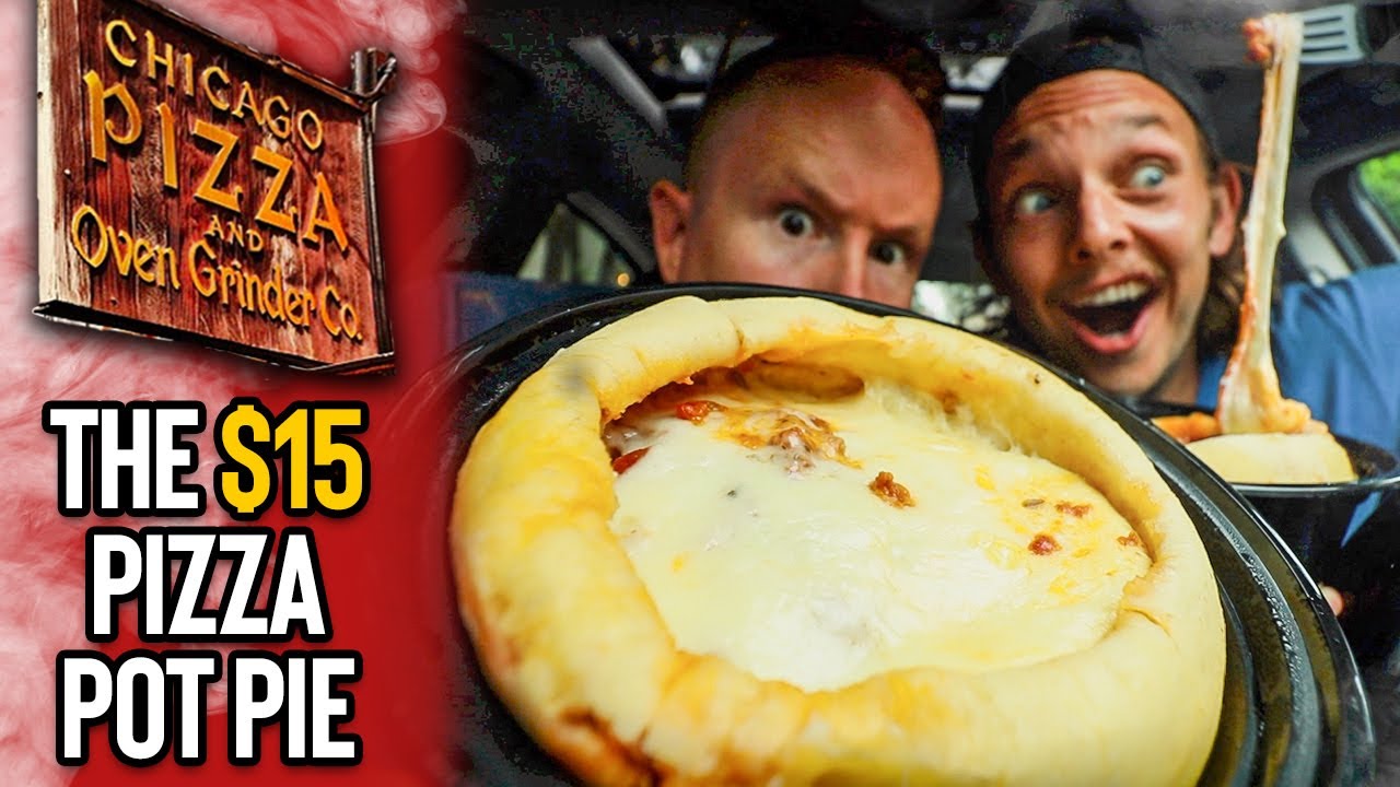 Eating The $15 Pizza Pot Pie from Chicago Pizza & Oven Grinder Company 🍕🔥
