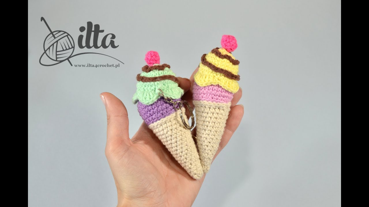 Jak zrobić szydełkiem lody w wafelku (crochet ice cream) - ilta4crochet