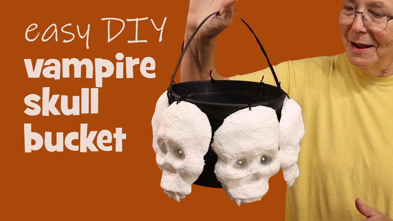 💀 Easy DIY Vampire Skull Bucket for Halloween