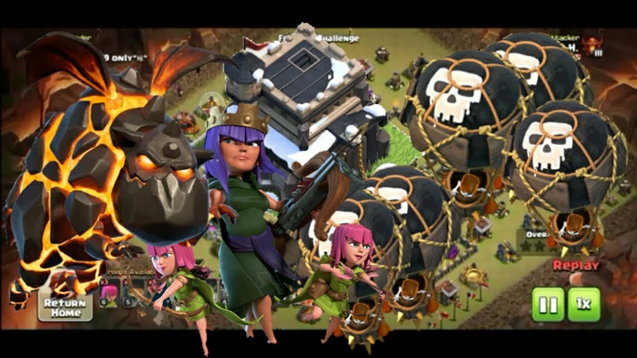Th9 lavaloon attack , th9 lavaloon attack strategy, th9 best laloon attack, clash of clans lavaloon,