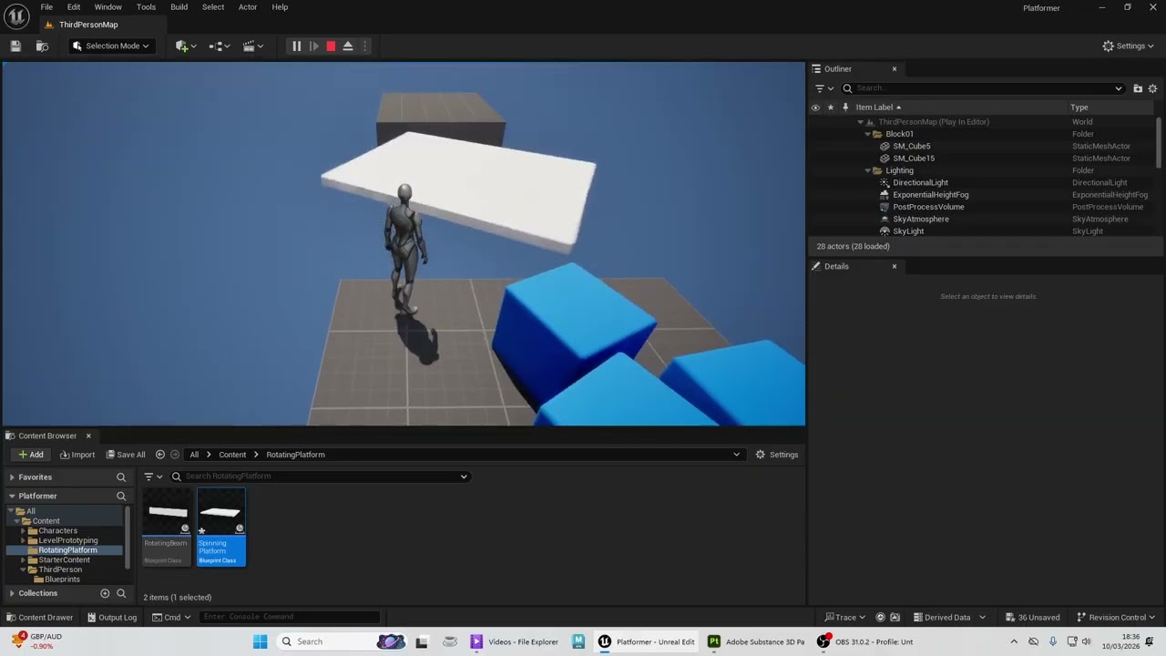 Reusing blueprints to make more obstacles - Getting Started with Unreal Engine 5