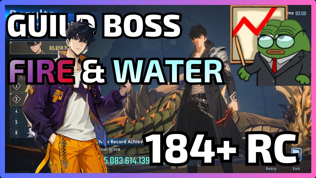 Guild Boss FACHTNA 🐲⛱️ - 🌊Water🌊- 🔥Fire🔥- ~  Rage Counter:184+ | Solo Leveling: Arise