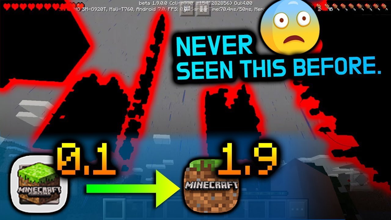 Opening MCPE 0.1 world DIRECTLY in 1.9 makes these TOWERS to spawn too?!!...