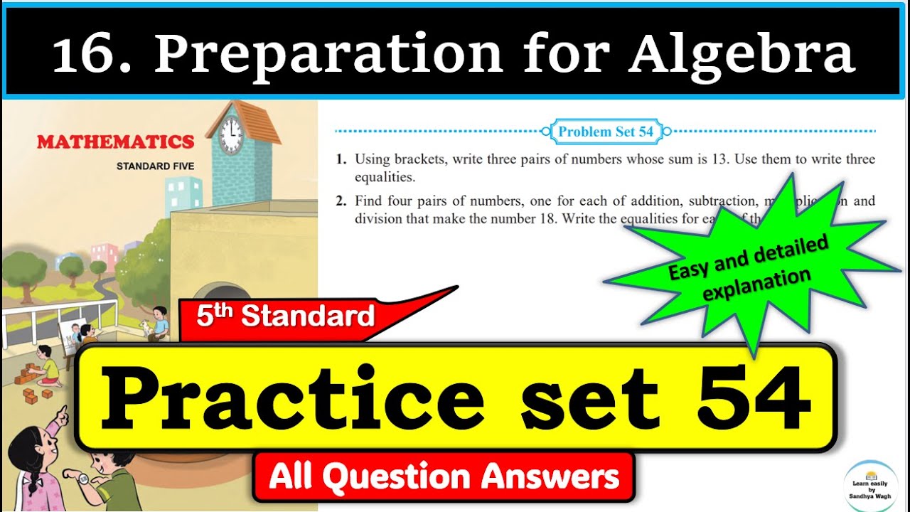 5th standard Maths Problem set 54 | Chapter 16 Preparation for Algebra | Maharashtra State Board