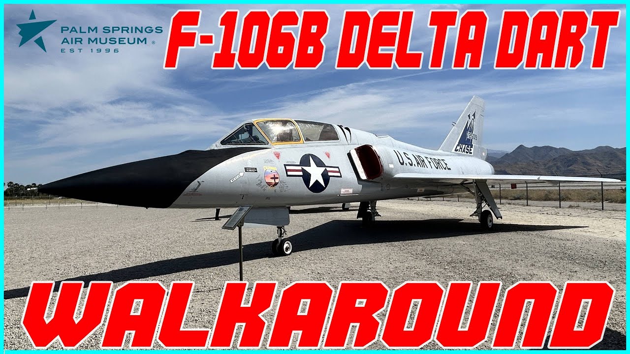 The last aircraft of the Century Series, the F-106B Delta Dart two-seater, filmed in a full circle.