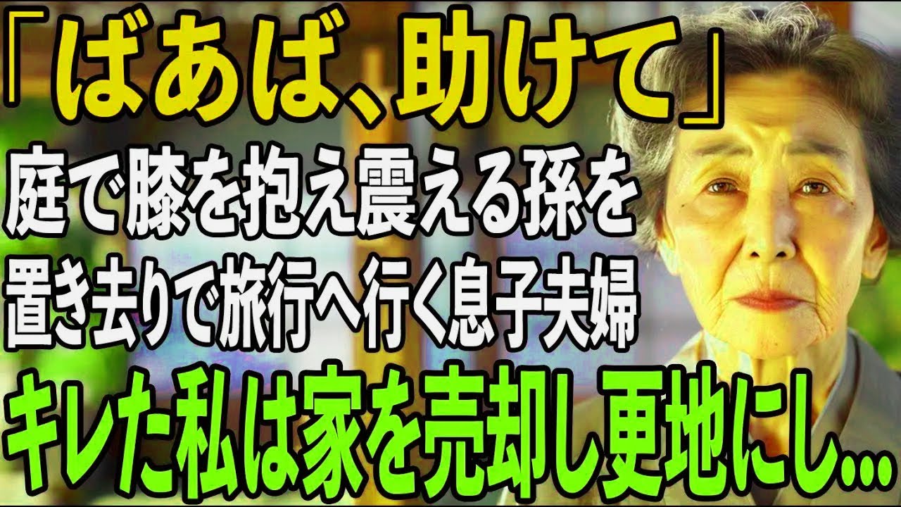 息子夫婦の家へ行くと、庭で孫が膝を抱え震えていた...「パパとママは海外旅行に行くって」孫の一言に激怒した私は即座に家を売却し更地にした→帰国後、2人は全てを失った【シニアライフ】【60代以上の方へ】