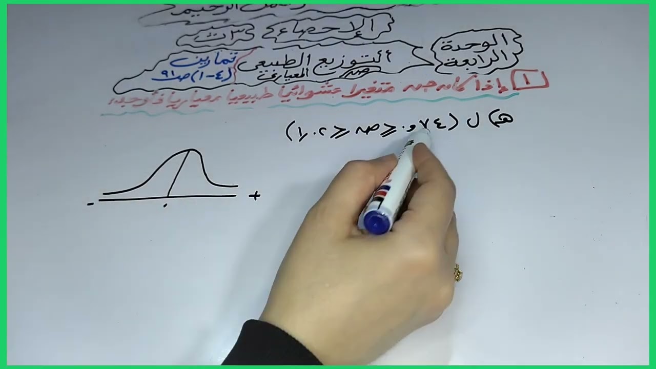 احصاء/٣ث/تمارين على التوزيع الطبيعى المعياري