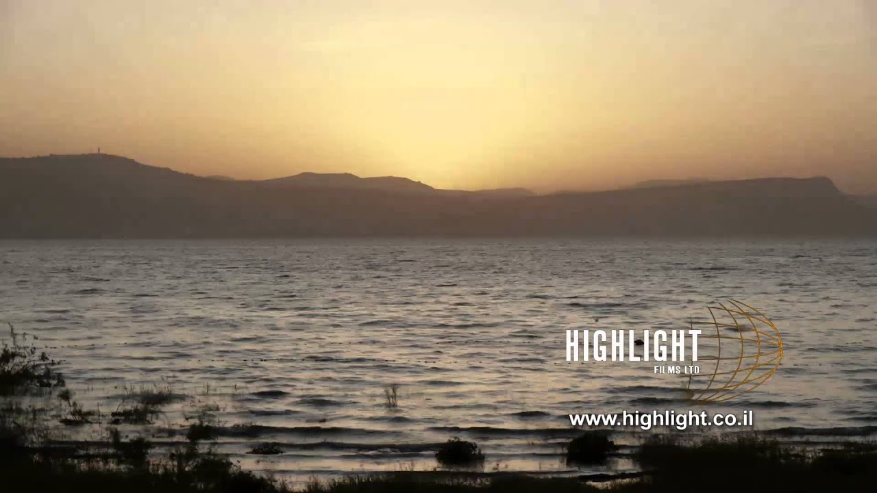 Time Lapse clip of Israel: Sunset over sea of Galilee