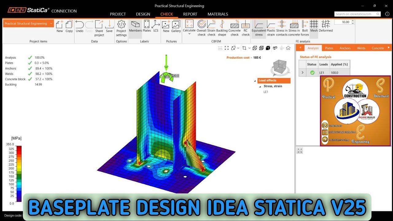 BASEPLATE DESIGN IDEA STATICA 2025 @PracticalStructuralEngineering