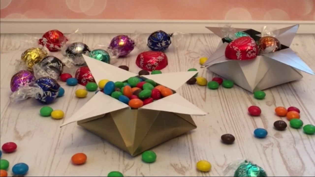 Golden box-origami, золотая коробочка - оригами