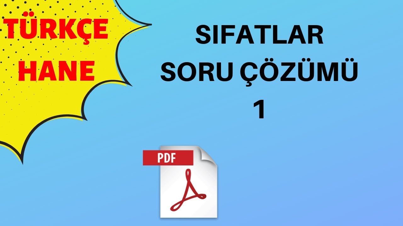 SIFATLAR - ÖN AD - SORU ÇÖZÜMÜ 1 - TÜRKÇEHANE