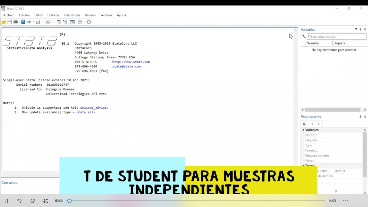 Cómo realizar la prueba t student y U de Mann Whitney en STATA