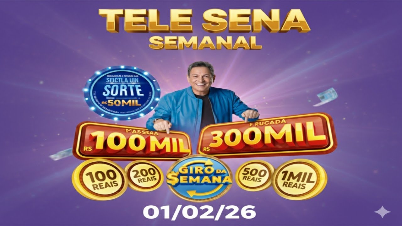 TELE SENA SEMANAL 🍀 SORTEIO DIA 01/02/26 💰