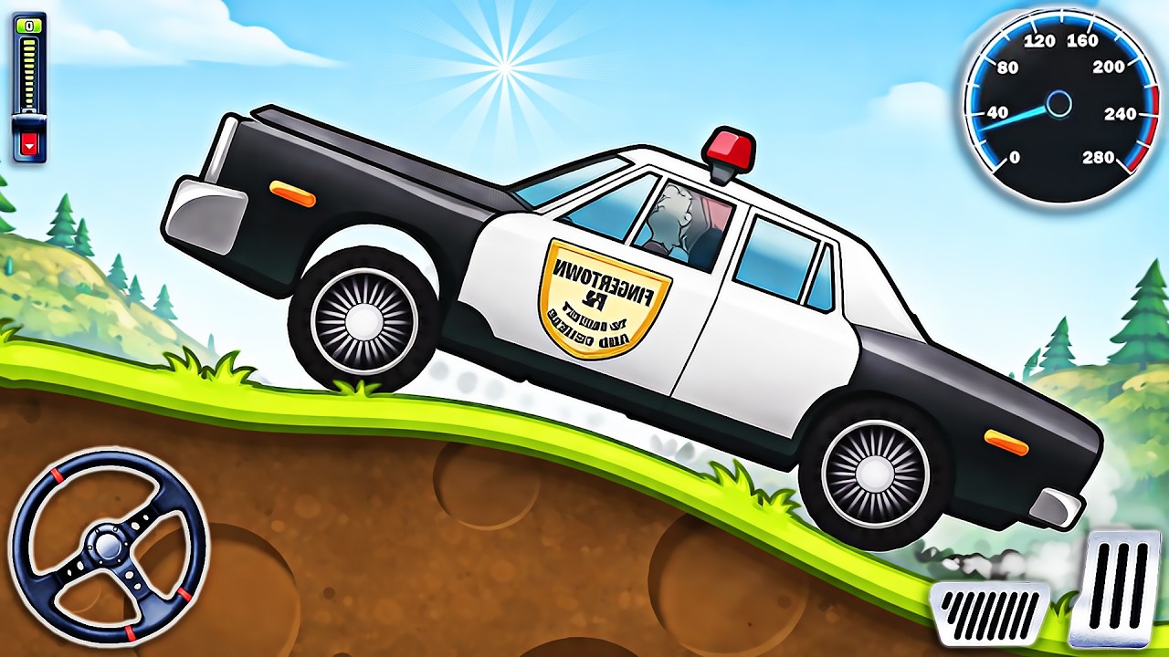 Hill Climb Racing - Police Car Crazy Stunts Hill Driving Game 3D | Android Gameplay