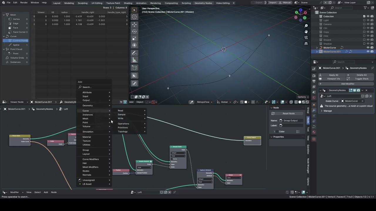 Blender Geometry nodes - Loft