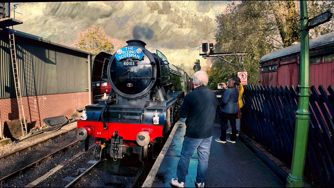 Flying Scotsman 60130 Pickering Railway station North please like and Subscribe