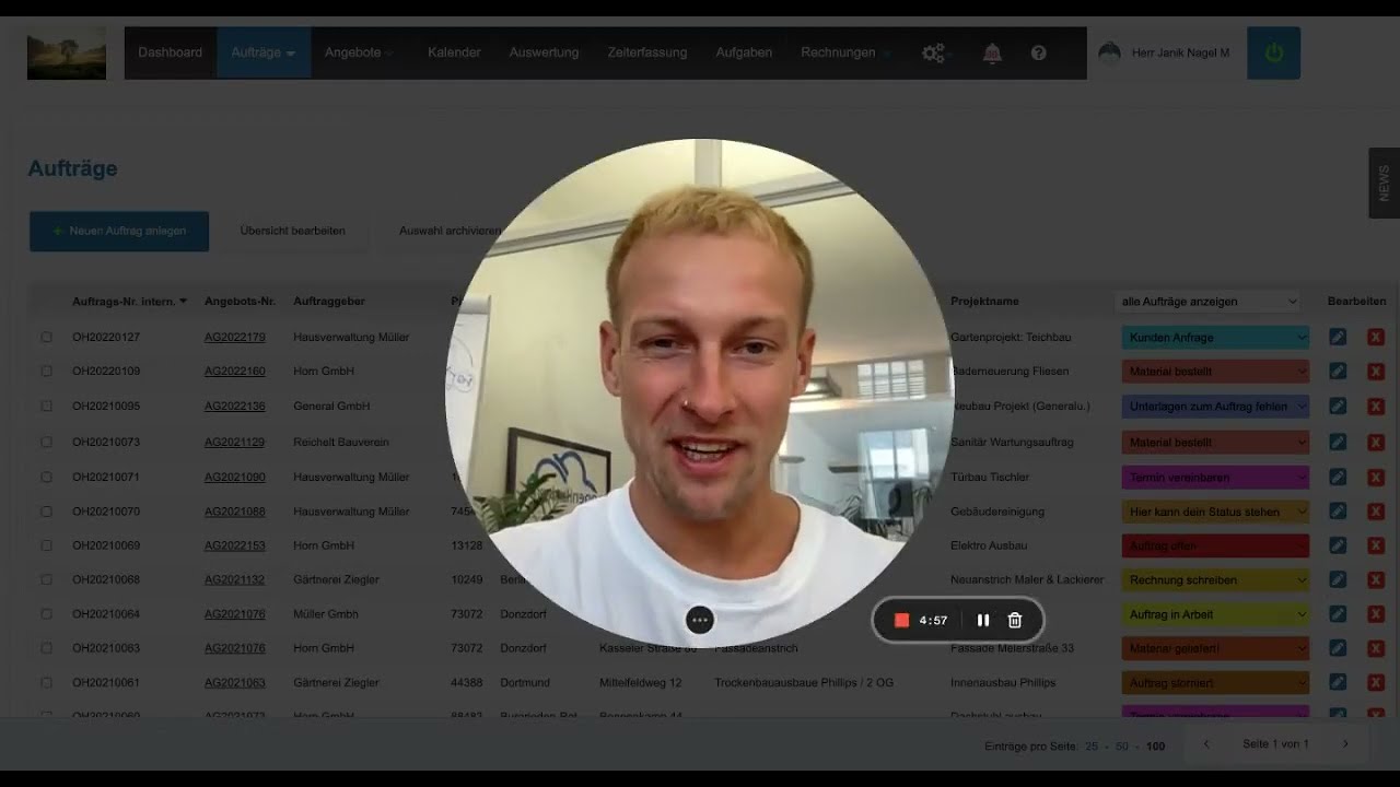 #2 Auftragsübersicht - openHandwerk