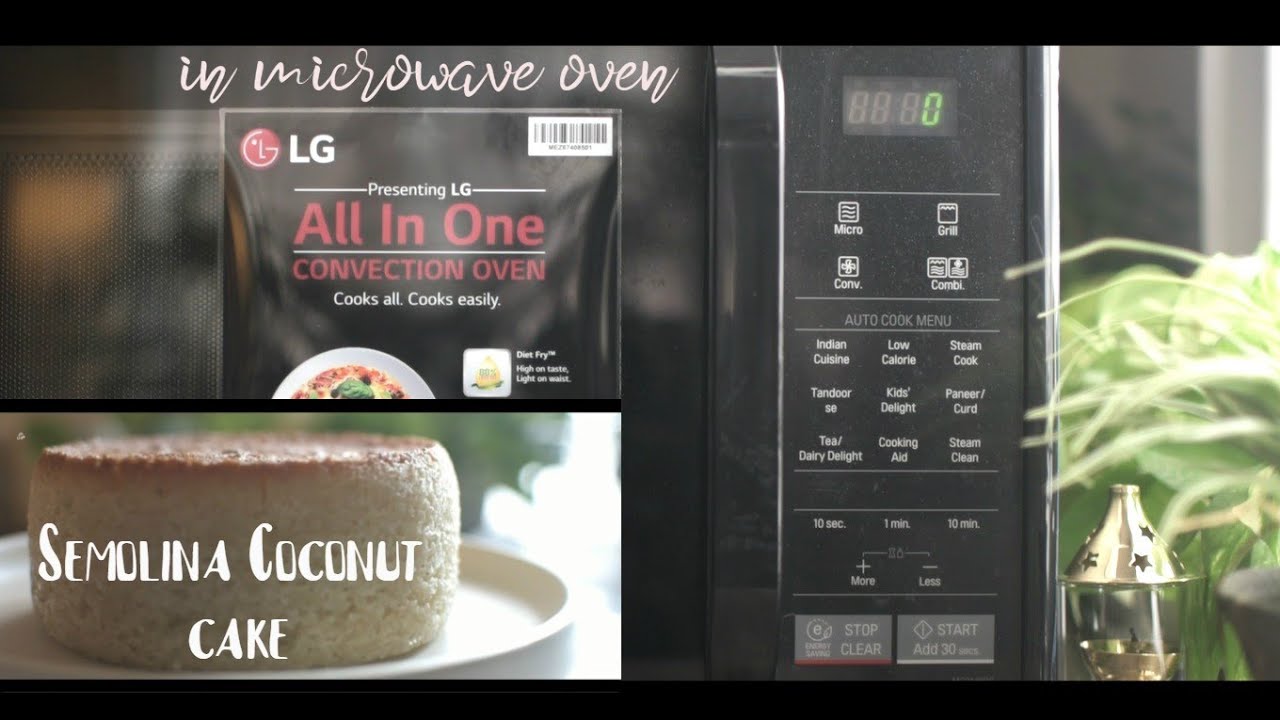 Semolina Coconut Cake in Microwave Oven Using LG Convection Microwave Oven