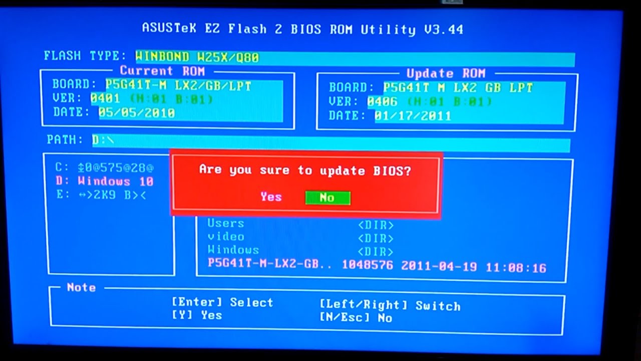 Обновление биоса ASUS P5G41T M LX2