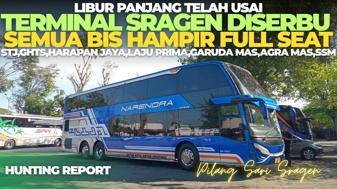 LIBUR TELAH USAI!TERMINAL SRAGEN DISERBU PENUMPANG!SEMUA BUS HAMPIR FULL SEAT!
