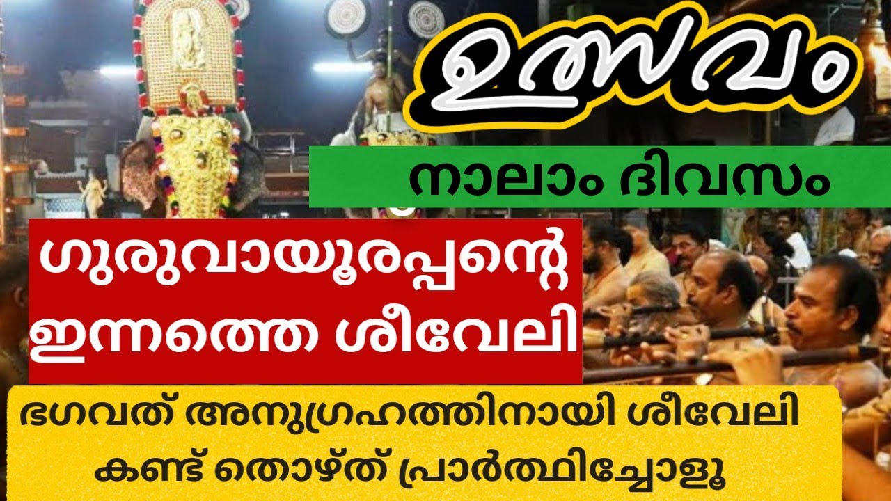 ഗുരുവായൂർ ഉത്സവം നാലാം ദിവസം | ശ്രീവേലിയും വൈകുന്നേര കാഴ്ച്ചകളും