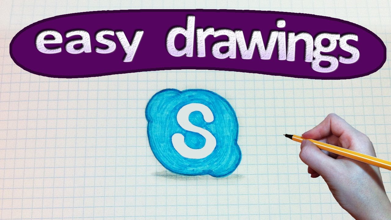 Easy drawings #234  How to draw a logo Skype / drawings for beginners
