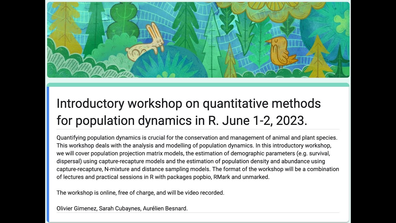 Quantitative methods for population dynamics in R - 2023 edition - day 1