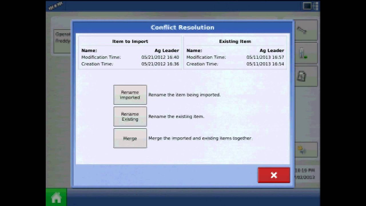 How to read in an .agsetup file on the Ag Leader ® Integra/Versa display