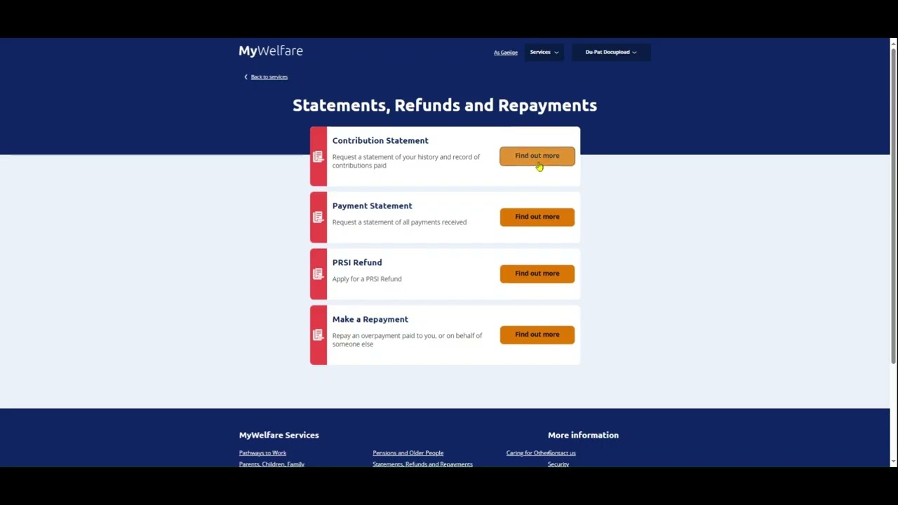 How to get a Contribution Statement on MyWelfare