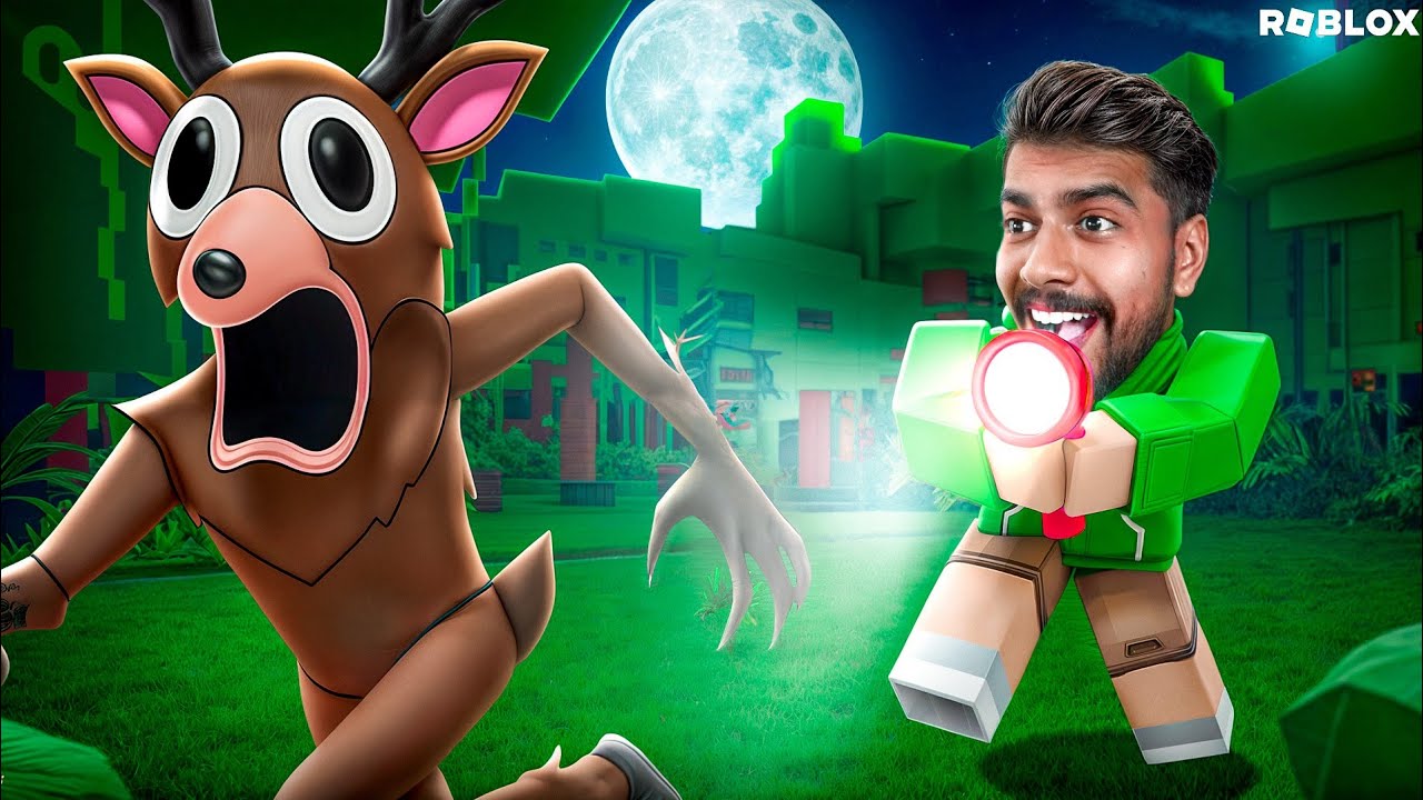 I Scared The Monster Using Flashlight in 99 Nights in The Forest 
