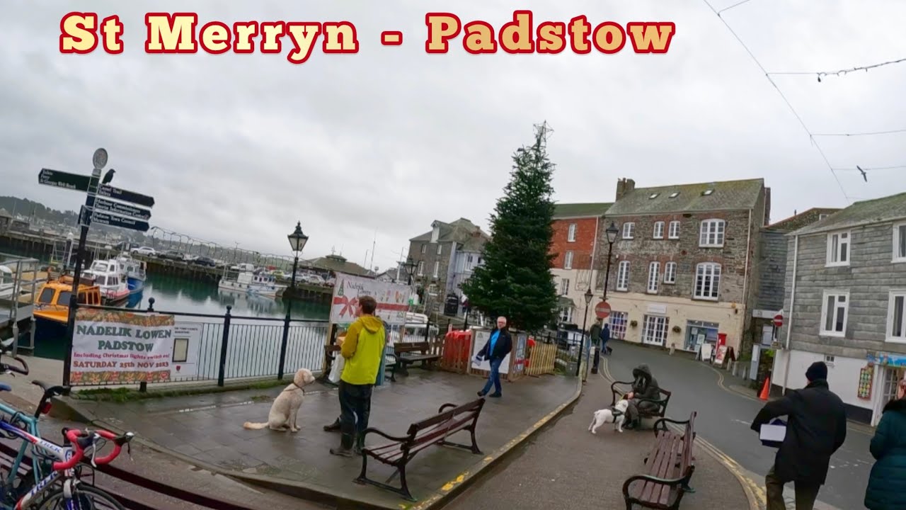 A drive with us production 26/11/23  St Merryn - Padstow Harbour winter rain in Cornwall England UK