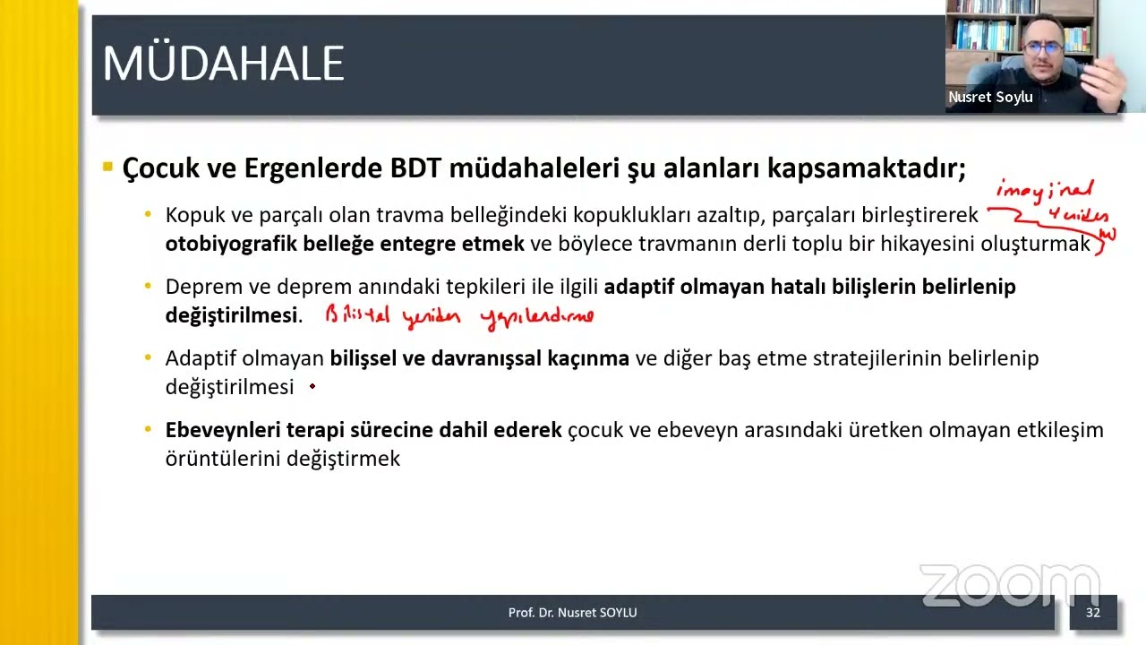 ÇOCUK VE ERGENLERDE DEPREM SONRASI TSSB’NİN BİLİŞSEL DAVRANIŞÇI TERAPİSİ / 2. KISIM