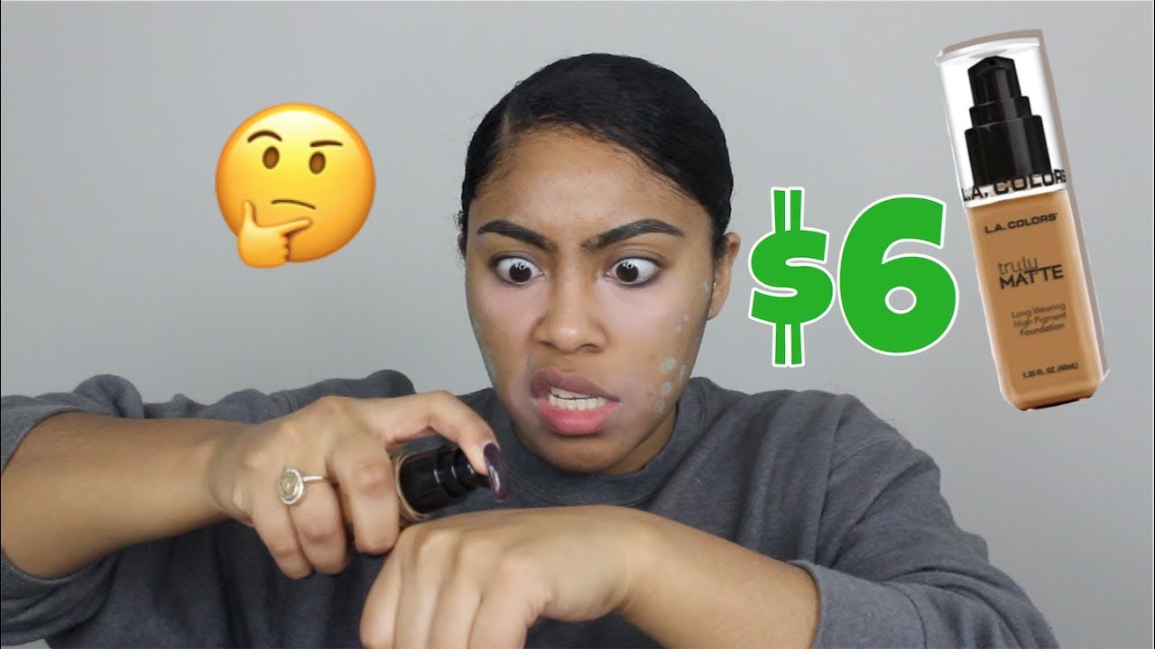 $6 FOUNDATION! FULL FACE L.A. COLORS + NEW TRULY MATTE FOUNDATION | Riri Roman