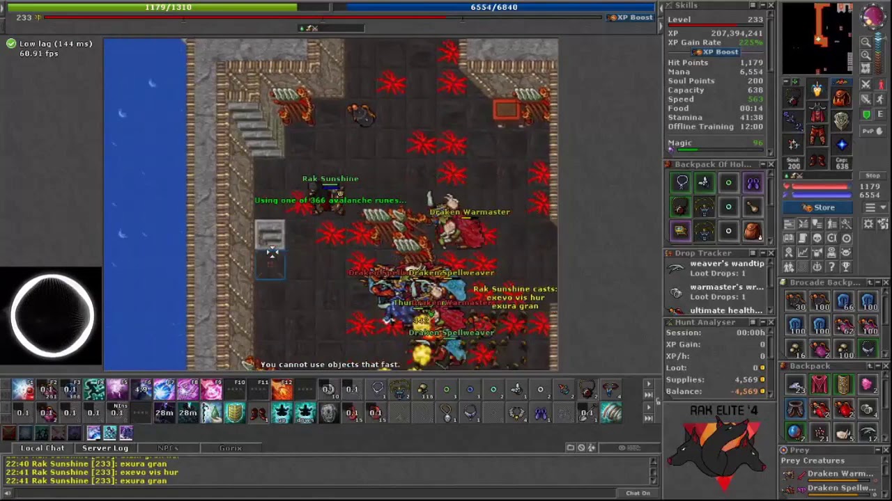 Tibia  Ms 233  Solo Draken Walls 2.4 kk/hr